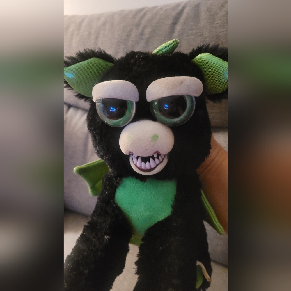 Feisty Pets Black and Green Dragon Plush Toy